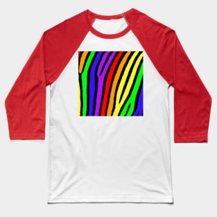 Rainbow Zebra Print Baseball T-Shirt